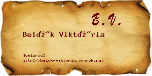Belák Viktória névjegykártya